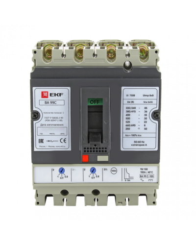 Выключатель автоматический ВА-99C (Compact NS) 630/630А 3P+N 45кА EKF PROxima (mccb99C-630-630+N) в Белгороде Электротехническое оборудование Pintop.ru