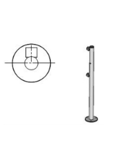 Стойка ограждения с отверстием под фиксатор 2 муфты L-образная, Oxgard Стойка ограждения с отверстием под фиксатор L-образная, 2 муфты слева (ВЗР 1996.09.52) в Белгороде Ограждения Pintop.ru