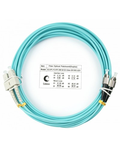 Шнур оптический duplex SC-FC 50/125 mm OM3 25м LSZH Cabeus FOP-50-SC-FC-25m в Белгороде Патч-корды и пигтейлы Pintop.ru