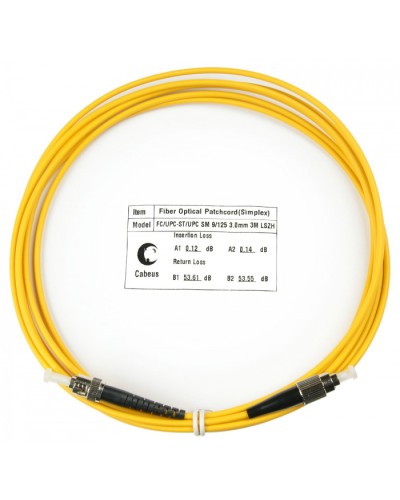 Шнур оптический simplex FC-ST 9/125 sm 3м LSZH Cabeus FOP(s)-9-FC-ST-3m в Белгороде Патч-корды оптические Pintop.ru
