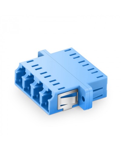 Оптический адаптер OS2, квадро LC, с фланцами, синий Eurolan (36A-S2-4L-02BU) в Белгороде Проходные адаптеры и розетки оптические Pintop.ru