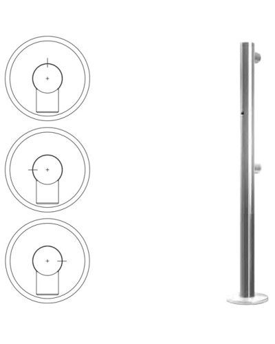 Стойка ограждения односторонняя с отверстием под фиксатор прямая (антик серебро) Oxgard в Белгороде Ограждения Pintop.ru