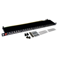 Патч-панель 19", 24 порта RJ-45, категория 5e, UTP, 0.5U, компактная LANMASTER LAN-PPC24U5E