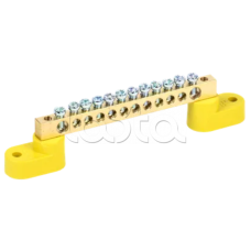 Шина PE "земля" на двух угловых изол ШНИ-6х9-12-У2-Ж IEK (YNN10-69-12C2-K05)