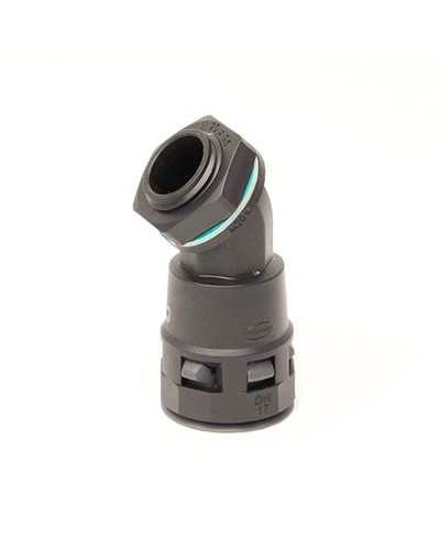 Монтажный комплект муфта 45 грд. труба-коробка DN 12 мм, М16х1,5, полиамид, цвет черный DKC PACL12M16N в Белгороде Повороты, муфты, тройники Pintop.ru