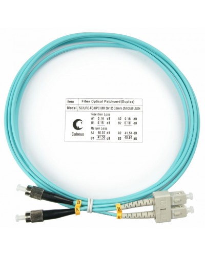 Шнур оптический duplex SC-FC 50/125 mm OM3 1,5м LSZH Cabeus FOP-50-SC-FC-1,5m в Белгороде Патч-корды и пигтейлы Pintop.ru