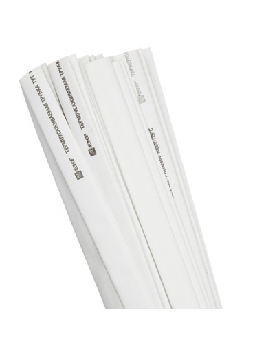 Термоусаживаемая трубка ТУТ нг 12/6 белая в отрезках по 1м EKF PROxima (tut-12-w-1m) в Белгороде Аксессуары для кабель-канала Pintop.ru