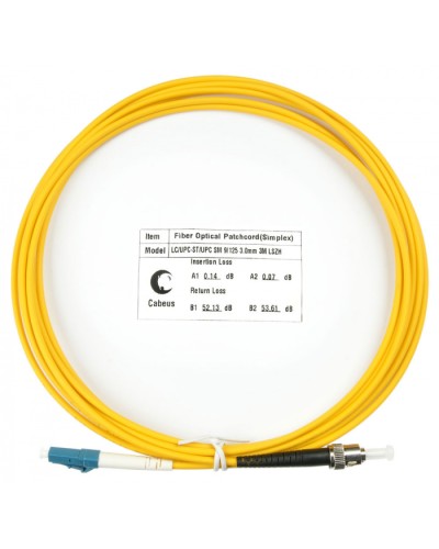 Шнур оптический simplex LC-ST 9/125 sm 3м LSZH Cabeus FOP(s)-9-LC-ST-3m в Белгороде Патч-корды оптические Pintop.ru