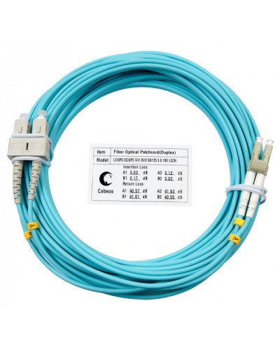 Шнур оптический duplex LC-SC 50/125 mm OM3 20м LSZH Cabeus FOP-50-LC-SC-20m в Белгороде Патч-корды и пигтейлы Pintop.ru