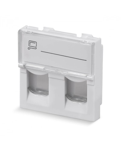 Вставка 45x45 (Mosaic) для 2 модулей формата Keystone Jack (арт.078610) Cabeus (FP-L-45-2M) в Белгороде Модули Keystone Pintop.ru