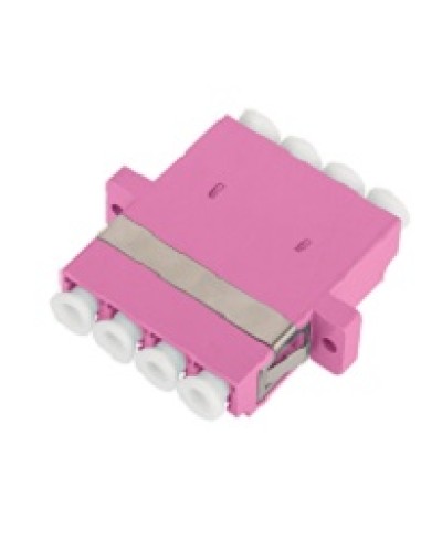 Адаптер NIKOMAX волоконно-оптический, соединительный, многомодовый, стандарта OM4, LC/UPC-LC/UPC, квадро, пластиковый, без шторки, с фланцами, маджента, уп-ка 2шт. в Белгороде Проходные адаптеры и розетки оптические Pintop.ru