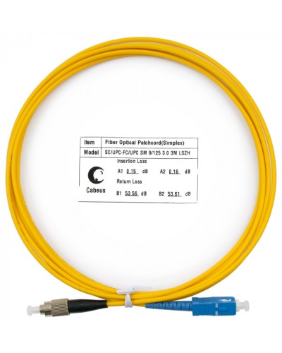 Шнур оптический simplex SC-FC 9/125 sm 3м LSZH Cabeus FOP(s)-9-SC-FC-3m в Белгороде Патч-корды оптические Pintop.ru