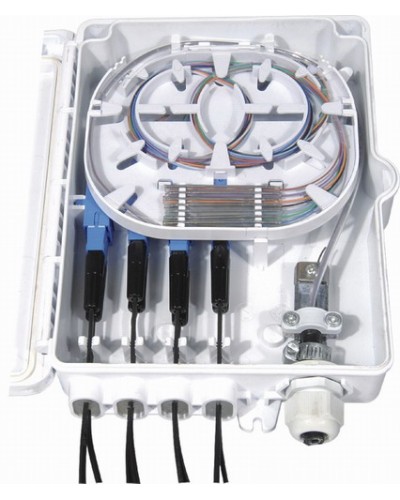 Бокс оптический настенный, 8 портов (SC, duplex LC), без пигтейлов и проходных адаптеров Hyperline FO-WBI-8A-GY в Белгороде Кросс оптический Pintop.ru