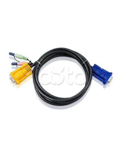 КВМ-кабель с интерфейсами передачи звука, VGA (5м) ATEN 2L-5205A в Белгороде Видеоусилители, Модуляторы, Делители Pintop.ru