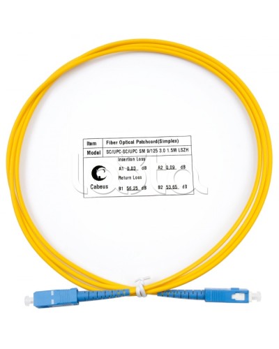 Шнур оптический simplex SC-SC 9/125 SM 1,5 м LSZH Cabeus FOP(s)-9-SC-SC-1,5M в Белгороде Патч-корды оптические Pintop.ru