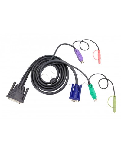 КВМ-кабель с интерфейсами передачи звука, PS/2, VGA (3м) ATEN 2L-1703P в Белгороде Видеоусилители, Модуляторы, Делители Pintop.ru