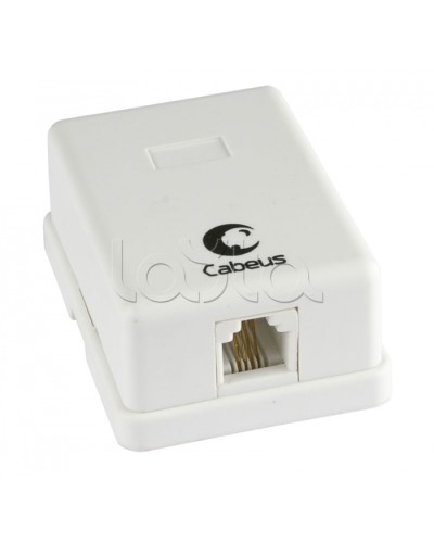 Розетка телефонная RJ-12(6P4C), одинарная, внешняя, белая Cabeus WS-6P4C-TEL-1 в Белгороде Розетки компьютерные и телефонные Pintop.ru