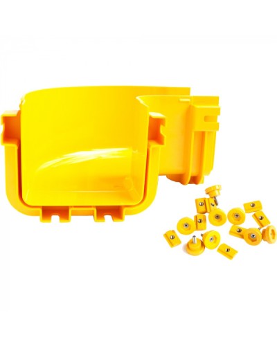 Горизонтальный поворот 90° оптического лотка 360 мм, желтый LANMASTER (LAN-OT360-HC90/NC) в Белгороде Аксессуары для лотков Pintop.ru