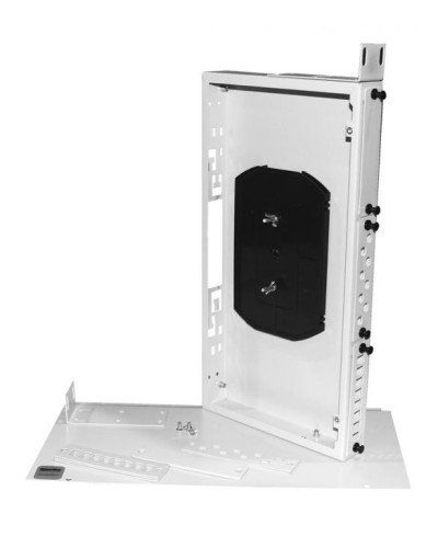 Бокс оптический универсальный 19, от 8 до 24 портов (SC, duplex LC, ST, FC), со сплайс пластиной, без пигтейлов и проходных адаптеров Hyperline FO-19R-1U-3xSLT-W140H42-24UN-GY в Белгороде Кросс оптический Pintop.ru