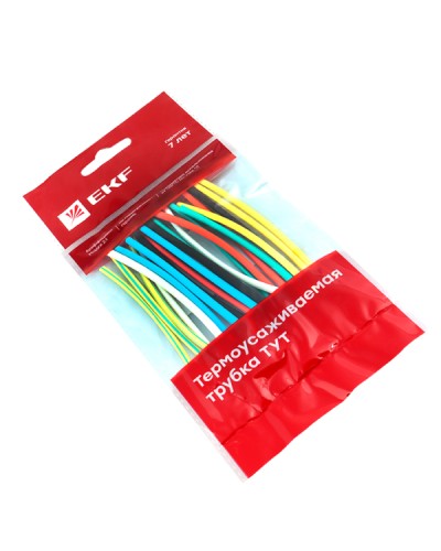 Термоусаживаемая трубка ТУТ нг 4/2 набор:7 цветов по 3шт. 100мм. EKF PROxima (tut-n-4) в Белгороде Аксессуары для кабель-канала Pintop.ru