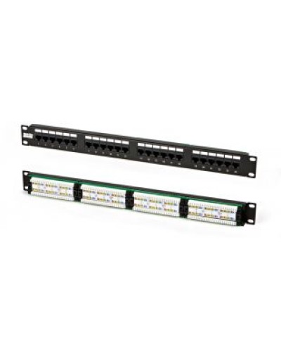 Патч-панель высокой плотности 19, 0.5U, 24 порта RJ-45, категория 5e, Dual IDC Hyperline PPHD-19-24-8P8C-C5e-110D в Белгороде Патч панель Pintop.ru