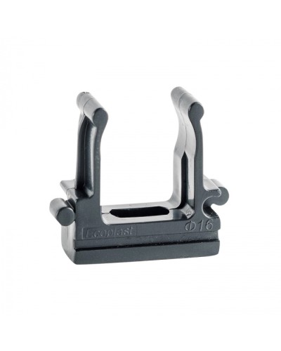 CF16G Держатель (клипса), без галогена, для труб D16мм, цвет чёрный (50шт)Экопласт (41716-50HF-BL) в Белгороде Держатели, клипсы, скобы Pintop.ru