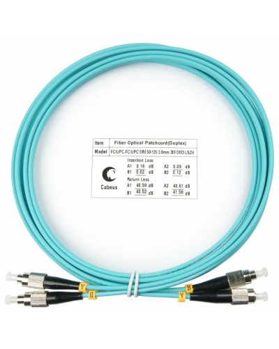 Шнур оптический duplex FC-FC 50/125 mm OM3 3м LSZH Cabeus FOP-50-FC-FC-3m в Белгороде Патч-корды и пигтейлы Pintop.ru