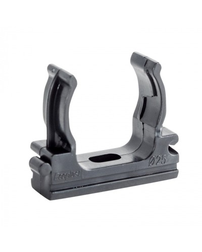 CF25G Держатель (клипса), без галогена, для труб D25мм, цвет чёрный (10шт) Экопласт (41725-10HF-BL) в Белгороде Держатели, клипсы, скобы Pintop.ru