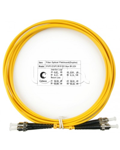 Шнур оптический duplex ST-ST 9/125 sm 3м LSZH Cabeus FOP(d)-9-ST-ST-3m в Белгороде Патч-корды оптические Pintop.ru
