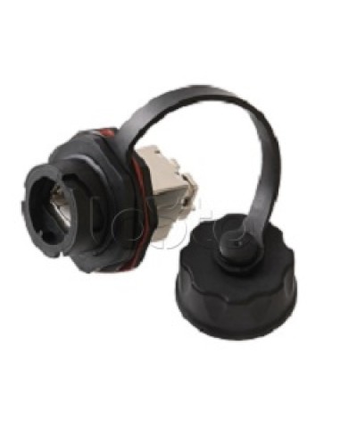 Индустриальный модуль-вставка NIKOMAX, Кат.6a (Класс Ea), 500МГц, RJ45/8P8C, 110/KRONE, T568A/B, экранированный, IP67, с защитной крышкой, черный NIKOMAX (NMC-KJSA2-IS-BK) в Белгороде Модули Keystone Pintop.ru