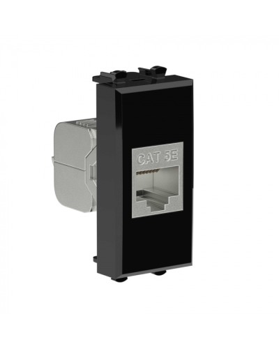 Avanti Компьютерная розетка RJ-45 без шторки модульная, кат.5е экран., Черный квадрат 1модуль DKC (4402761) в Белгороде Коннекторы Pintop.ru