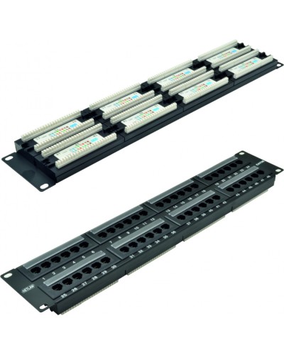 Панель коммутационная 19, 2U, 48 портов,Кат.5e NETLAN EC-URP-48-UD2 в Белгороде Патч панель Pintop.ru
