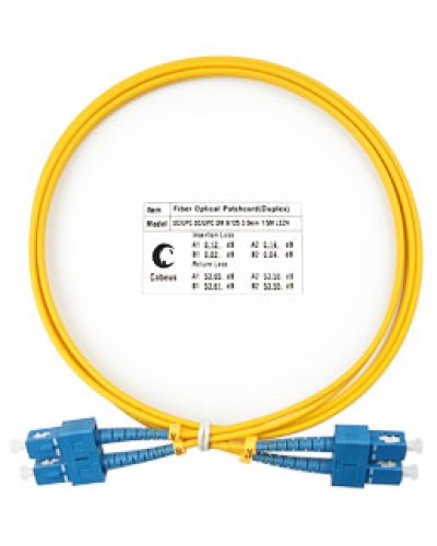 Патч-корд волоконно-оптический SM 9/125 duplex SC/SC LSZH (1,5 м) Cabeus FOP(d)-9-SC-SC-1,5M в Белгороде Патч-корды оптические Pintop.ru