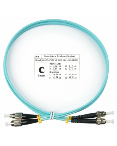 Шнур оптический duplex FC-ST 50/125 mm OM3 1м LSZH Cabeus FOP-50-FC-ST-1m в Белгороде Патч-корды и пигтейлы Pintop.ru