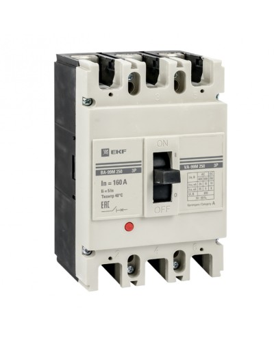 Выключатель автоматический ВА-99М 250/250А 3P 5In 35кА EKF PROxima (mccb99-3P5In250-250m) в Белгороде Электротехническое оборудование Pintop.ru