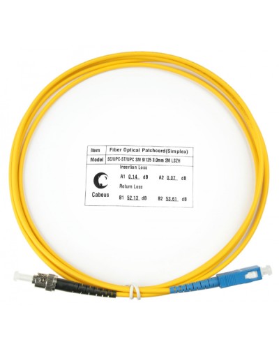 Шнур оптический simplex SC-ST 9/125 sm 2м LSZH Cabeus FOP(s)-9-SC-ST-2m в Белгороде Патч-корды оптические Pintop.ru