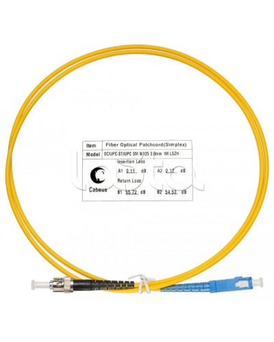 Патч-корд волоконно-оптический SM 9/125 simplex SC-ST LSZH (1,5 м) Cabeus FOP(s)-9-SC-ST-1,5m в Белгороде Патч-корды оптические Pintop.ru