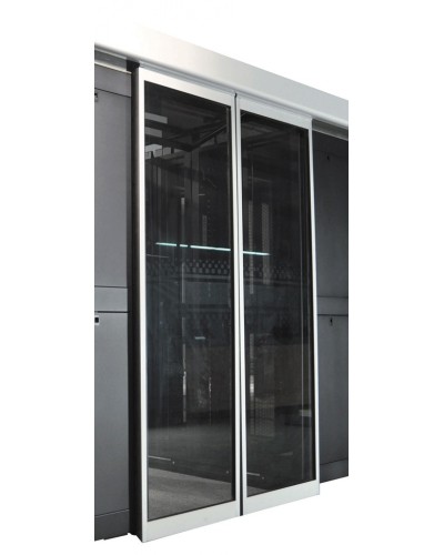 Дверь коридора развижная автоматическая 1200 мм для шкафов LANMASTER DCS 42U, стекло, key-card замок LANMASTER LAN-DC-SDRAL-42Ux12 в Белгороде Аксессуары для стоек и шкафов Pintop.ru