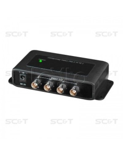 Усилитель-разветвитель видеосигнала HDCVI / TVI / AHD (1вх./4вых.) SC&T CD104HD в Белгороде Видеоусилители, Модуляторы, Делители Pintop.ru