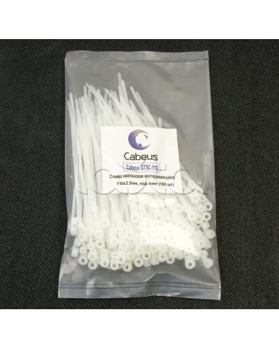 Стяжка нейлоновая неоткрывающаяся, безгалогенная (halogen free), 110x2.5мм, под винт (100 шт) Cabeus GTSC-110 в Белгороде Стяжки-хомуты Pintop.ru