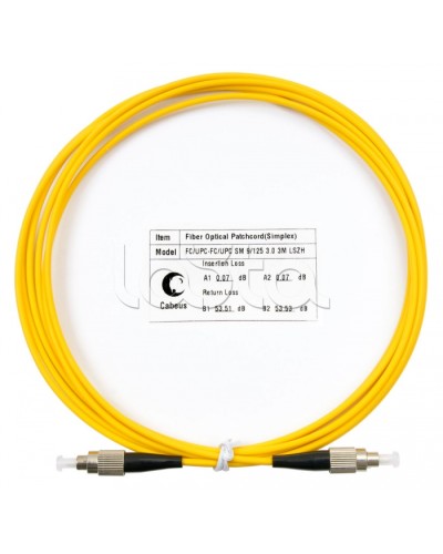 Шнур оптический simplex FC-FC 9/125 SM 3 м LSZH Cabeus FOP(s)-9-FC-FC-3M в Белгороде Патч-корды оптические Pintop.ru