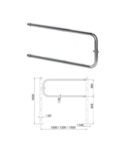 Створка ограждения поворотная 1300 мм Oxgard ВЗР 1996.09.03-02 в Белгороде Ограждения Pintop.ru