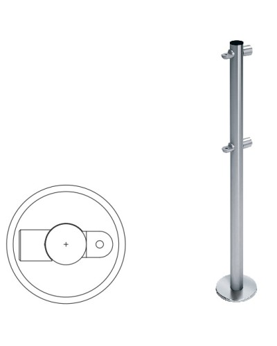 Стойка ограждения i-образная с 2-мя полупетлями (антик серебро) Oxgard в Белгороде Ограждения Pintop.ru