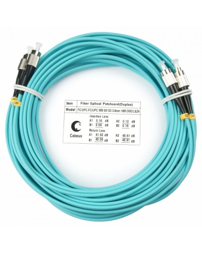 Шнур оптический duplex FC-FC 50/125 mm OM3 10м LSZH Cabeus FOP-50-FC-FC-10m в Белгороде Патч-корды и пигтейлы Pintop.ru