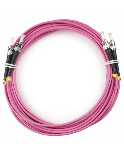 Шнур оптический duplex ST-ST 50/125 mm OM4 15м LSZH Cabeus FOP-50-OM4-ST-ST-15m в Белгороде Патч-корды оптические Pintop.ru