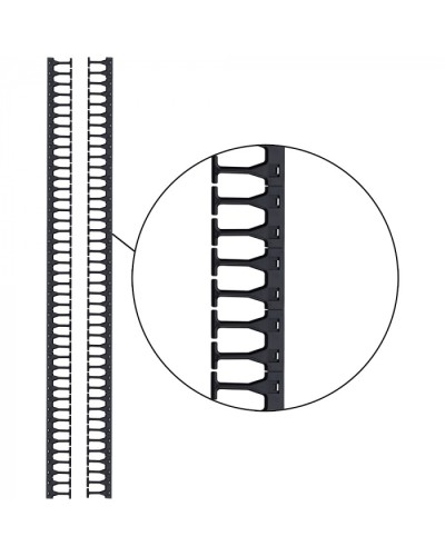 Кабельная гребенка 42U с пальцами глубиной 169 мм, 2 шт. в компл., черная LANMASTER (LAN-DC-CB-42Ux8-PF/L) в Белгороде Аксессуары для стоек и шкафов Pintop.ru