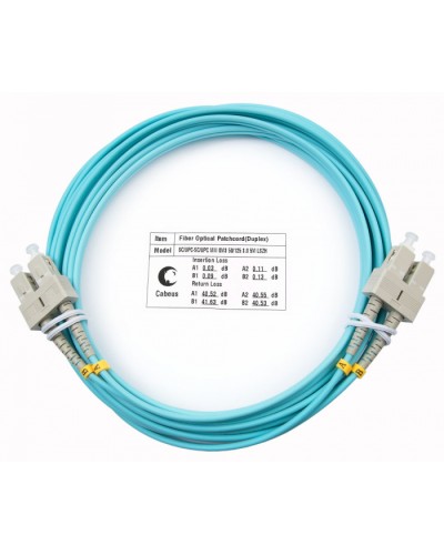 Шнур оптический duplex SC-SC 50/125 mm OM3 5м LSZH Cabeus FOP-50-SC-SC-5m в Белгороде Патч-корды и пигтейлы Pintop.ru