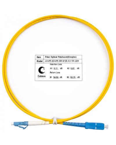 Шнур оптический simplex LC-SC 9/125 SM 1 м LSZH Cabeus FOP(s)-9-LC-SC-1M в Белгороде Патч-корды оптические Pintop.ru