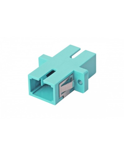 Оптический адаптер OM3, симплекс SC, с фланцами, бирюзовый Eurolan (36A-30-SC-02AQ) в Белгороде Проходные адаптеры и розетки оптические Pintop.ru