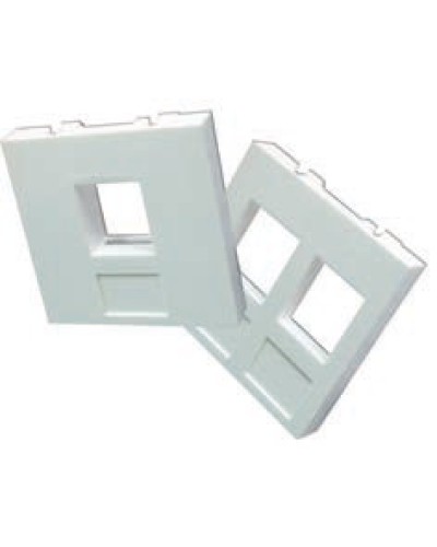 Вставка 45x45 на 2 кейстоуна, со шторками, маркировкой и иконками, белая LANMASTER LAN-SIP-24М-WH в Белгороде Аксессуары для кабель-канала Pintop.ru